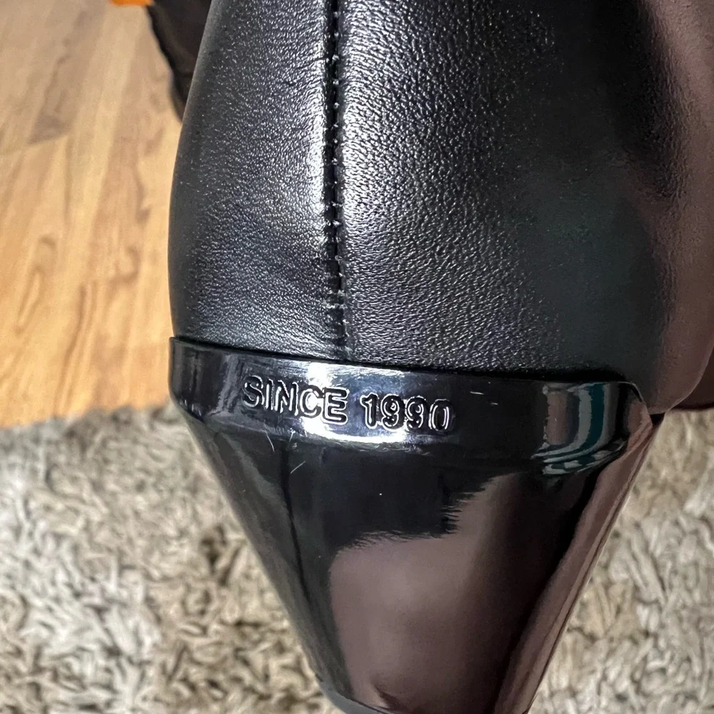 Frank Sarto Knee High Black Leather Boots Size 10 NWT